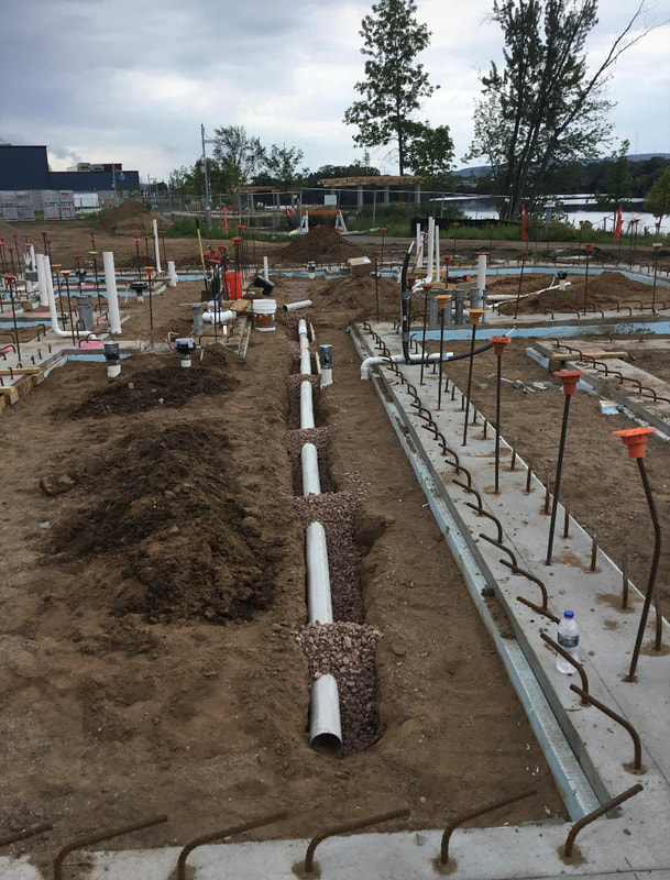 Piping for new construction soil gas removal system
